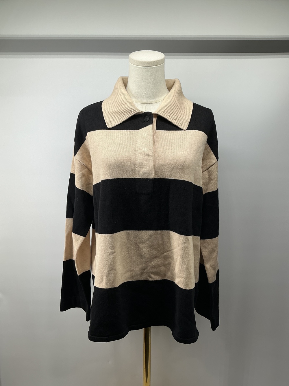 Cotton Cashmere Rugby Polo Sweater
